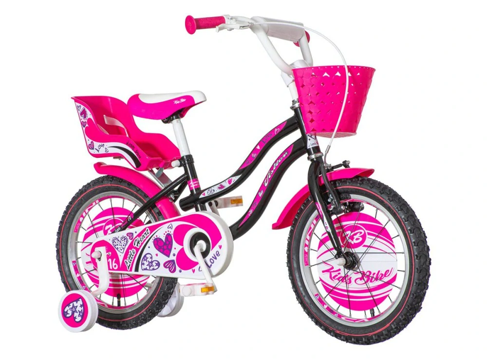 Bicykel Visitor Little heart 16" Čierna Ružová KIDS