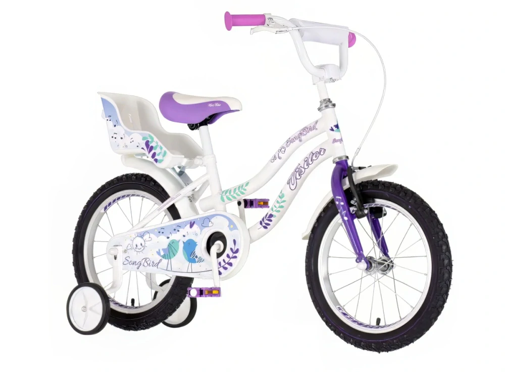 Bicykel Visitor Song Bird 16" Biela Ružová KIDS