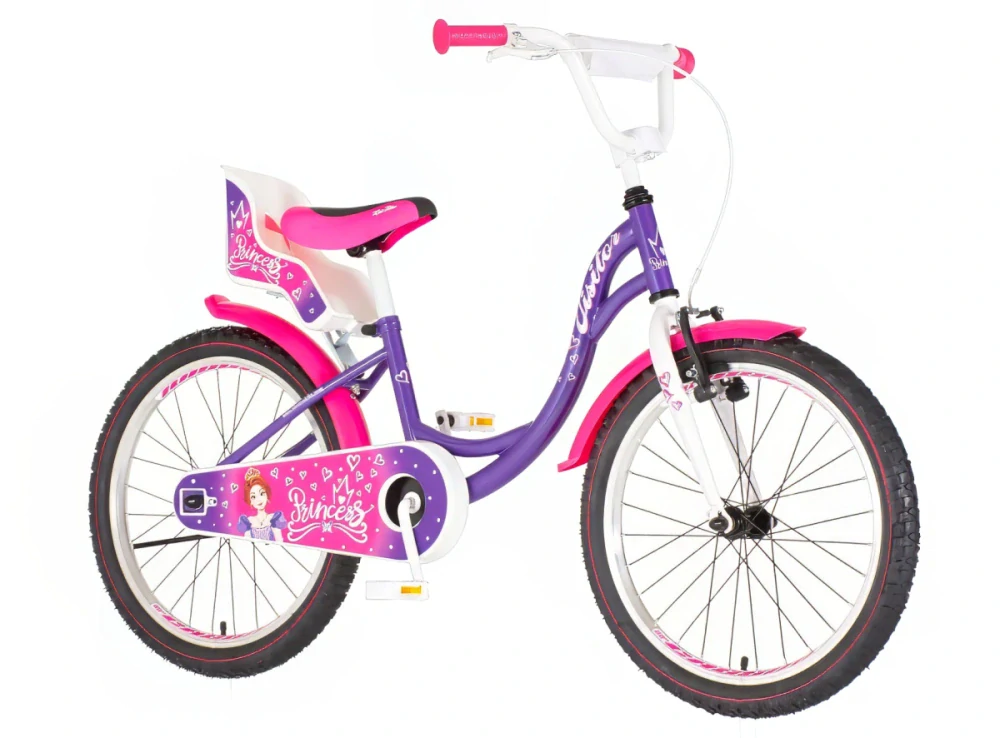 Bicykel Visitor Princess 20" Fialová Biela Ružová KIDS
