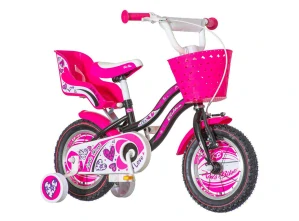Bicykel Visitor Little heart 12" Čierna Ružová KIDS