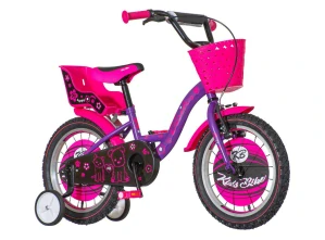 Bicykel Visitor LILOO 16" Fialová Čierna Ružová