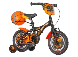 Bicykel Visitor Basket 12" čierno-oranžový KIDS