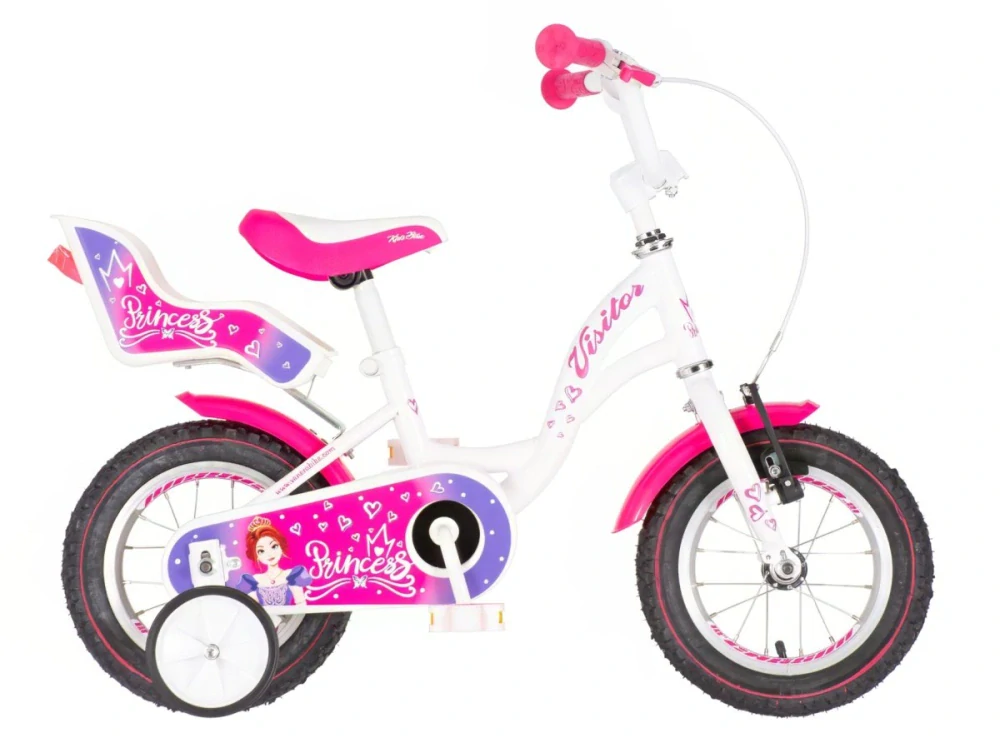 Bicykel Visitor Princess 12" Ružová Biela