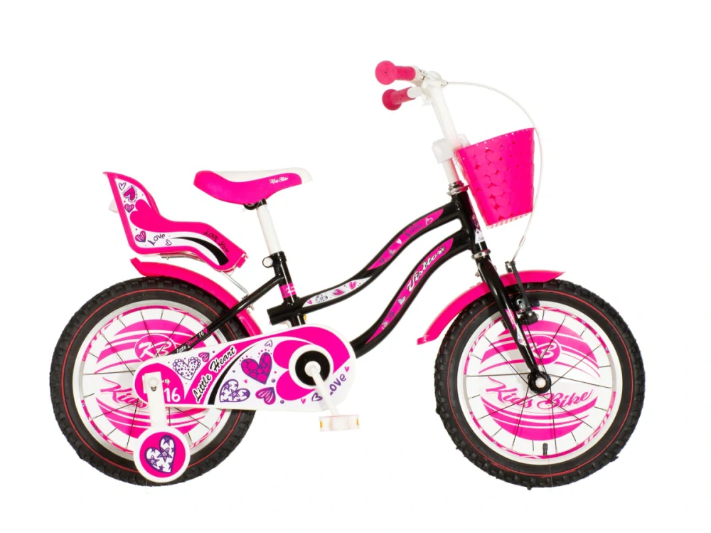 Bicykel Visitor Little heart 16" Čierna Ružová KIDS