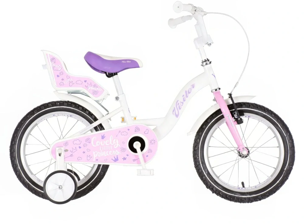 Bicykel Visitor Lovely little Princess 16" Biela Ružová KIDS