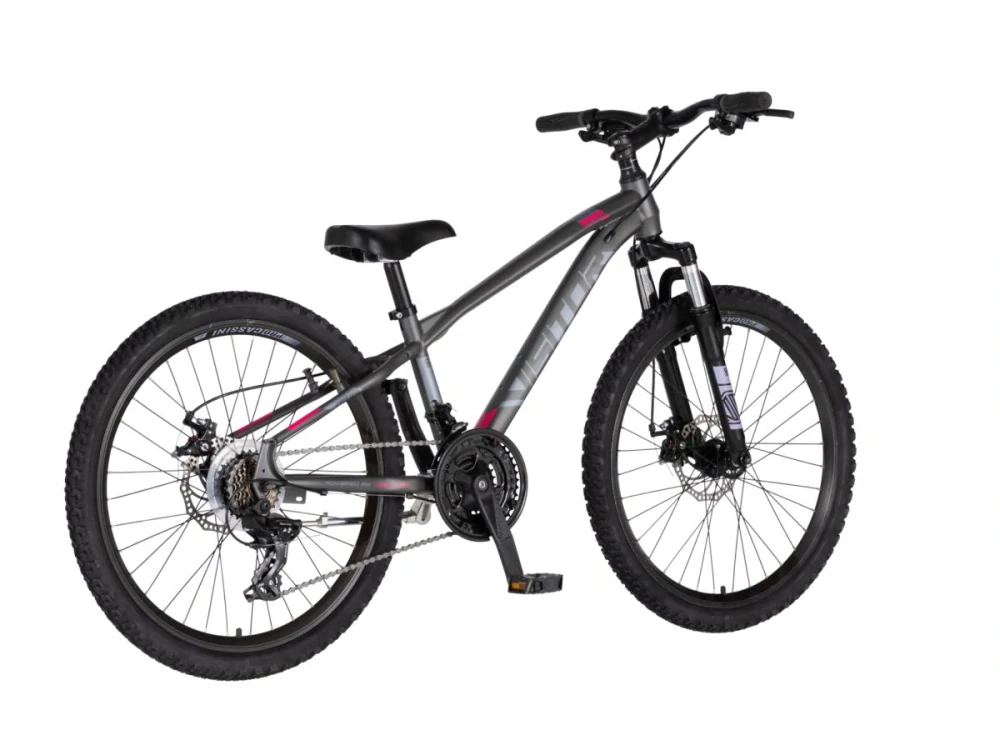 Bicykel Visitor Cascade 24" Tmavo Sivá Sivá Ružová KIDS