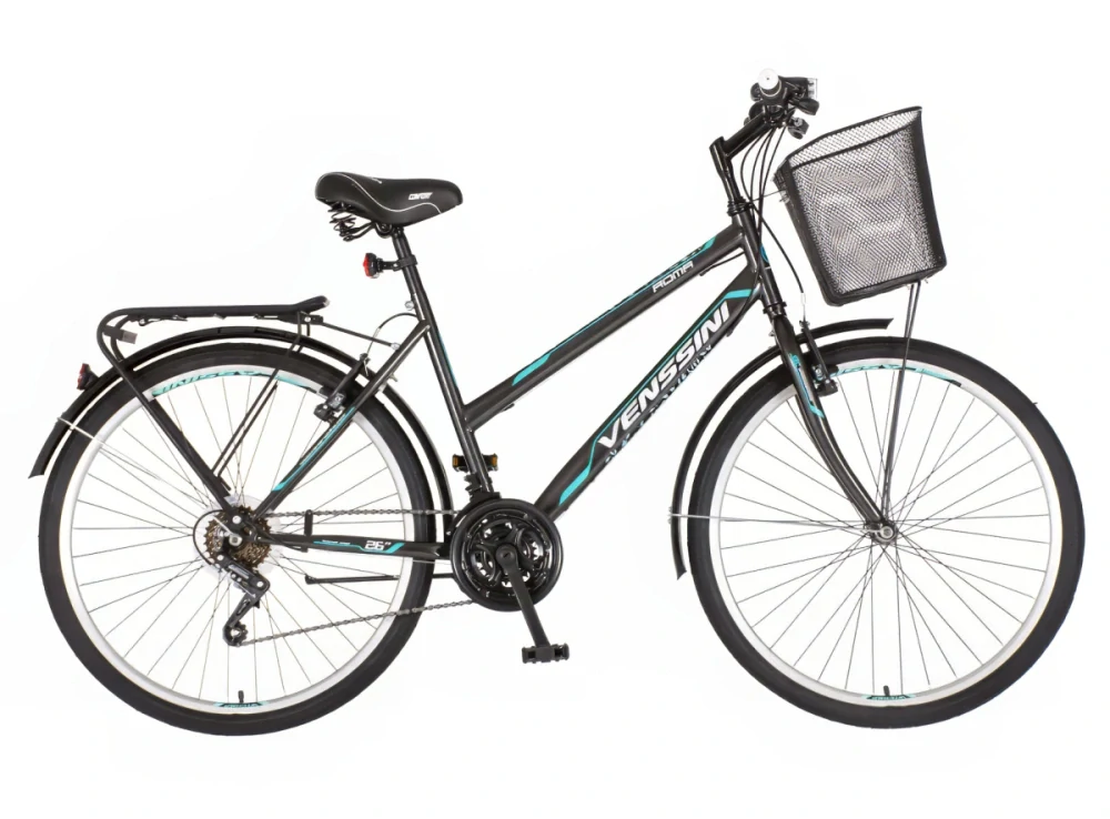 Bicykel Venssini Roma 26" Sivá Biela Tyrkys