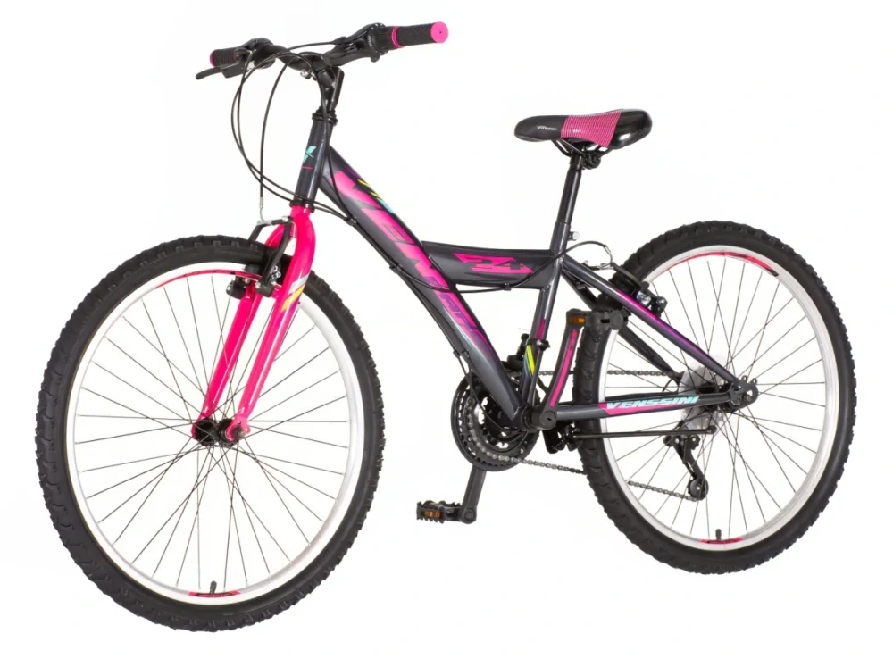 Bicykel Venssini Parma 24" Tmavo Sivá Ružová KIDS