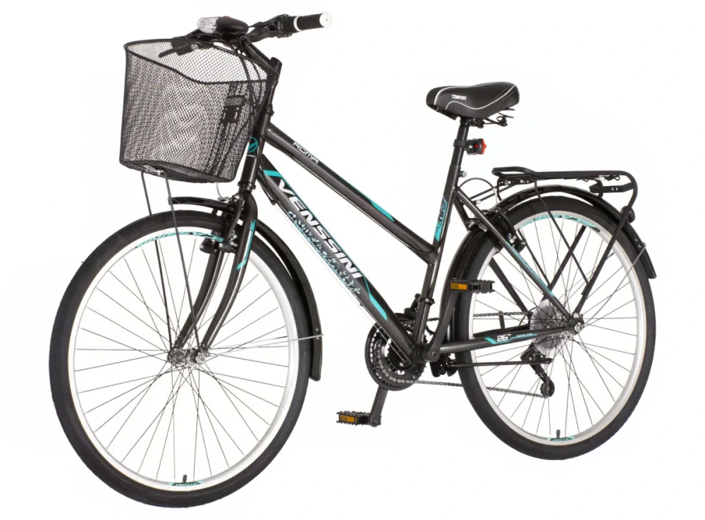 Bicykel Venssini Roma 26" Sivá Biela Tyrkys