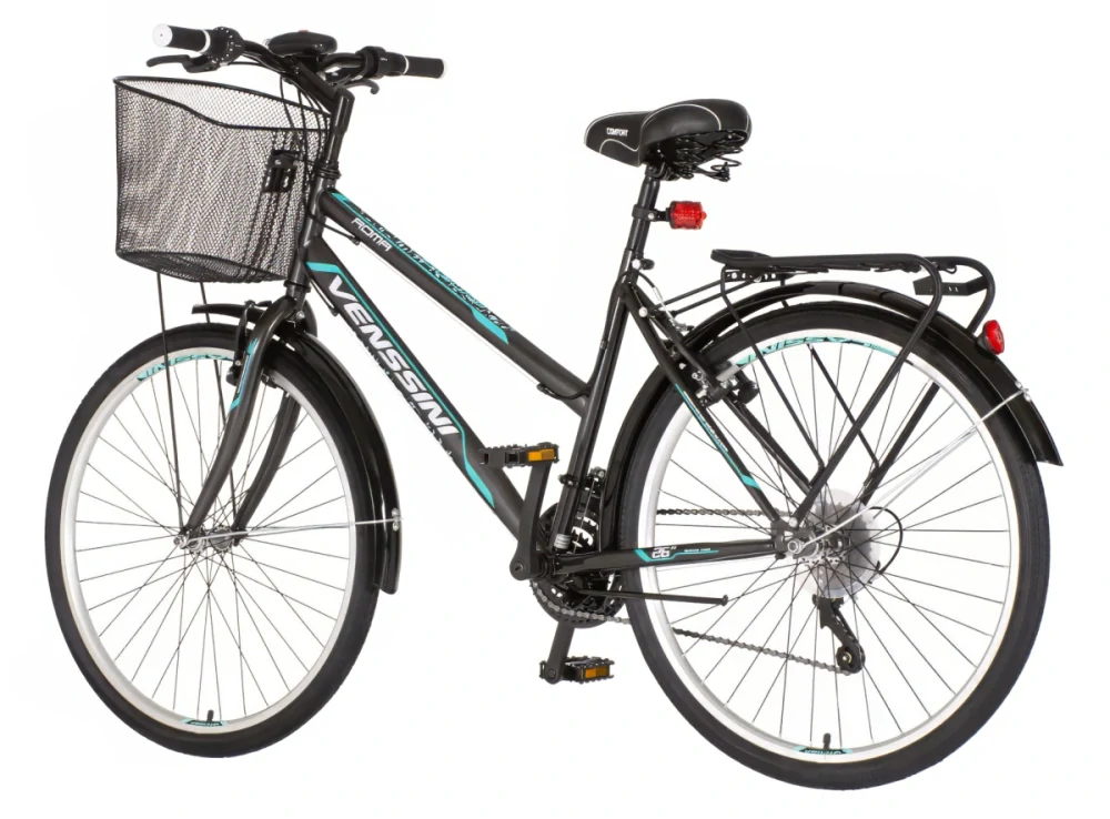 Bicykel Venssini Roma 26" Sivá Biela Tyrkys